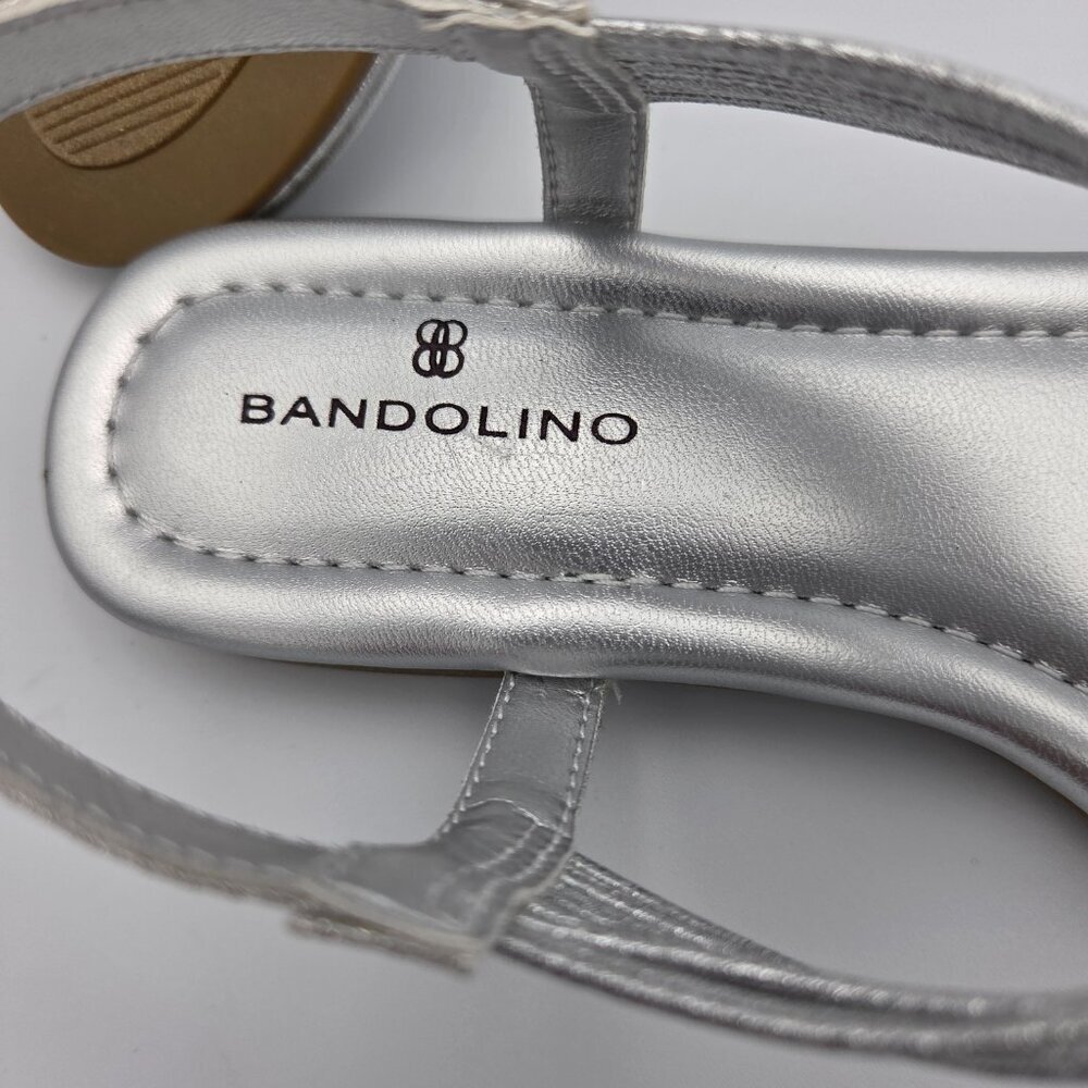 Bandolino 6M Silver Multi Fabric Glistening Sandals w/Ankle Strap - Picture 4 of 4